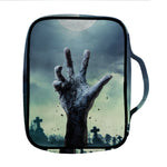 Zombie Hand Rising From Grave Print Front Pocket Bible Bag