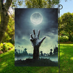 Zombie Hand Rising From Grave Print Garden Flag