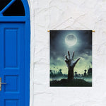 Zombie Hand Rising From Grave Print Garden Flag