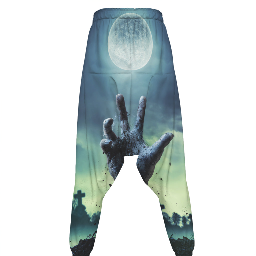 Zombie Hand Rising From Grave Print Hammer Pants