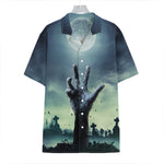 Zombie Hand Rising From Grave Print Hawaiian Shirt