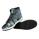 Zombie Hand Rising From Grave Print High Top Leather Sneakers