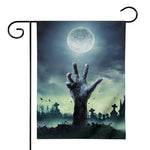 Zombie Hand Rising From Grave Print House Flag