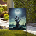 Zombie Hand Rising From Grave Print House Flag