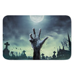 Zombie Hand Rising From Grave Print Indoor Door Mat