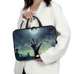Zombie Hand Rising From Grave Print Laptop Sleeve With Handle
