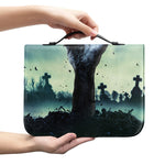 Zombie Hand Rising From Grave Print Leather Bible Cover