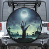 Zombie Hand Rising From Grave Print Leather Spare Tire Cover