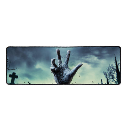 Zombie Hand Rising From Grave Print Long Kitchen Mat
