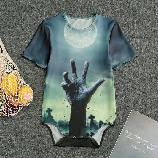 Zombie Hand Rising From Grave Print Men's Bodysuit