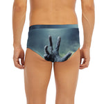 Zombie Hand Rising From Grave Print Men's Briefs