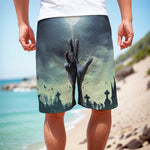 Zombie Hand Rising From Grave Print Men's Cargo Shorts