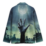 Zombie Hand Rising From Grave Print Men's Cotton Blazer