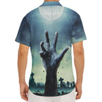 Zombie Hand Rising From Grave Print Men's Deep V-Neck Shirt