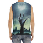 Zombie Hand Rising From Grave Print Men's Fitness Tank Top