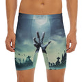 Zombie Hand Rising From Grave Print Men's Long Boxer Briefs
