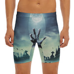 Zombie Hand Rising From Grave Print Men's Long Boxer Briefs