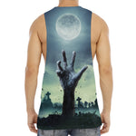 Zombie Hand Rising From Grave Print Men's Muscle Tank Top
