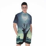 Zombie Hand Rising From Grave Print Men's Rompers