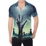 Zombie Hand Rising From Grave Print Men's Shirt