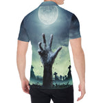 Zombie Hand Rising From Grave Print Men's Shirt