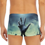 Zombie Hand Rising From Grave Print Men's Short Boxer Briefs