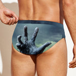 Zombie Hand Rising From Grave Print Men's Swim Briefs