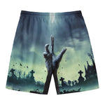 Zombie Hand Rising From Grave Print Men's Swim Trunks
