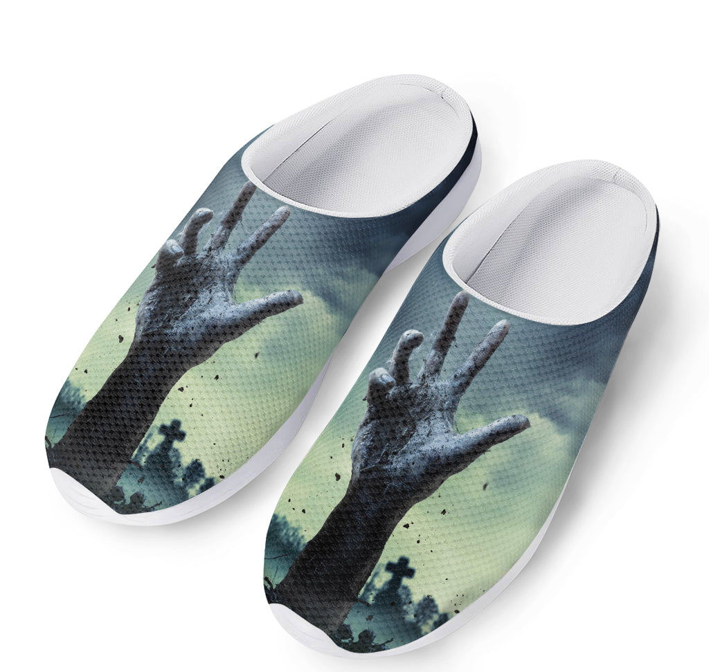 Zombie Hand Rising From Grave Print Mesh Casual Shoes