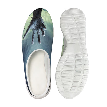 Zombie Hand Rising From Grave Print Mesh Casual Shoes