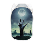 Zombie Hand Rising From Grave Print Mesh Laundry Hamper