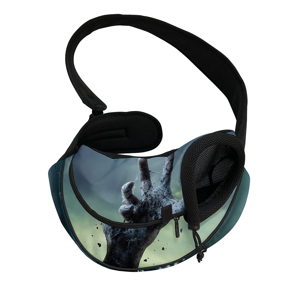 Zombie Hand Rising From Grave Print Pet Sling Carrier
