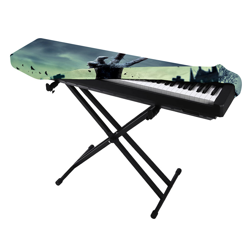 Zombie Hand Rising From Grave Print Piano Keyboard Cover