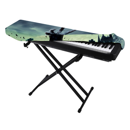 Zombie Hand Rising From Grave Print Piano Keyboard Cover