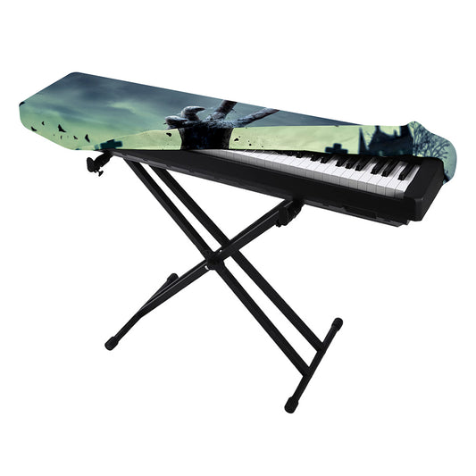 Zombie Hand Rising From Grave Print Piano Keyboard Cover