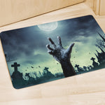 Zombie Hand Rising From Grave Print Polyester Doormat
