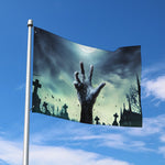 Zombie Hand Rising From Grave Print Polyester Flag