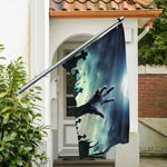 Zombie Hand Rising From Grave Print Polyester Flag