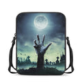 Zombie Hand Rising From Grave Print Rectangular Crossbody Bag