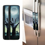Zombie Hand Rising From Grave Print Refrigerator Handle Covers