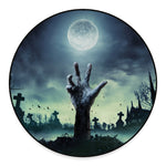 Zombie Hand Rising From Grave Print Round Floor Mat