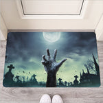 Zombie Hand Rising From Grave Print Rubber Doormat