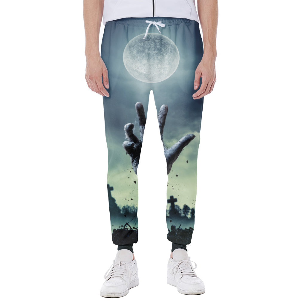 Zombie Hand Rising From Grave Print Scuba Joggers
