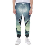 Zombie Hand Rising From Grave Print Scuba Joggers