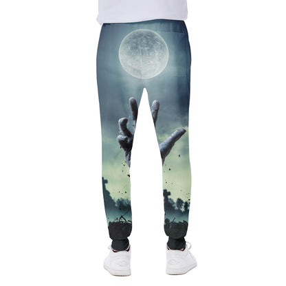 Zombie Hand Rising From Grave Print Scuba Joggers
