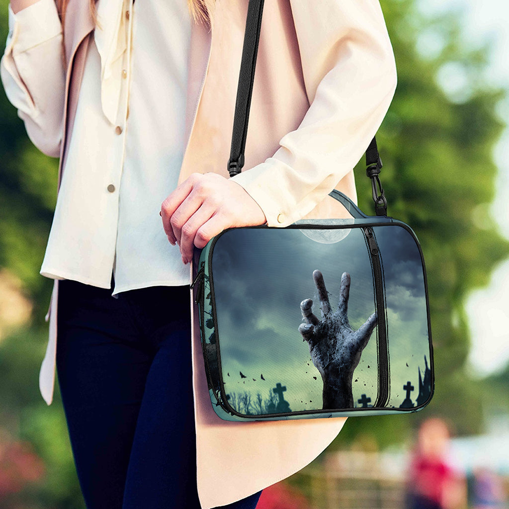 Zombie Hand Rising From Grave Print Shoulder Strap Bible Bag