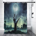 Zombie Hand Rising From Grave Print Shower Curtain