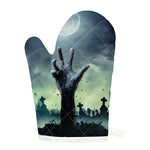 Zombie Hand Rising From Grave Print Single Oven Mitt