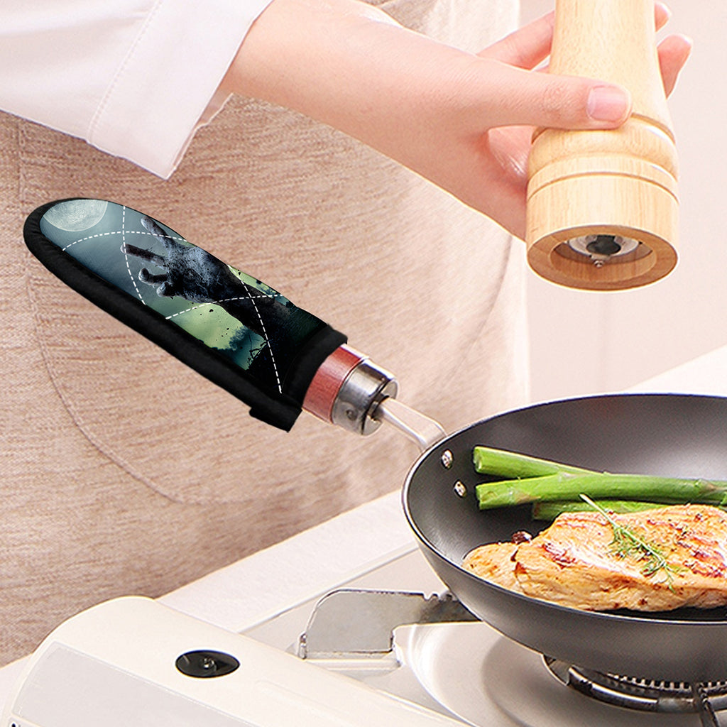Zombie Hand Rising From Grave Print Skillet Handle Cover