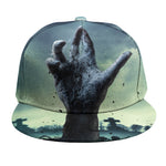 Zombie Hand Rising From Grave Print Snapback Cap